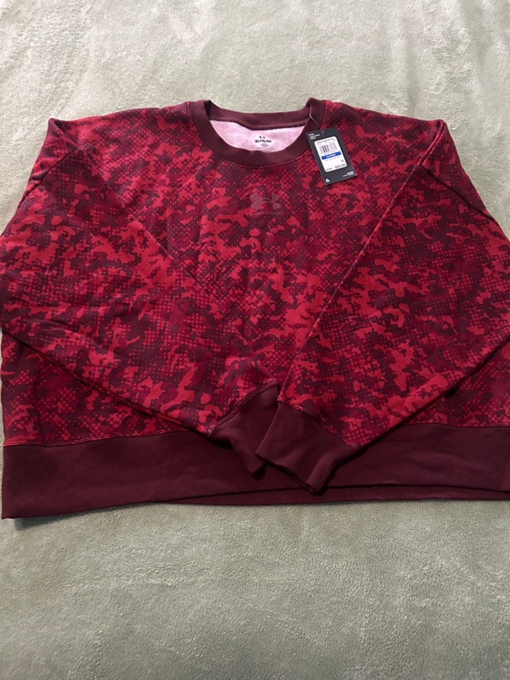 Under Armour Women's Red Camouflage Crew Sweatshirt